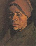 Vincent Van Gogh Head of a Peasant Woman with a brownish hood oil